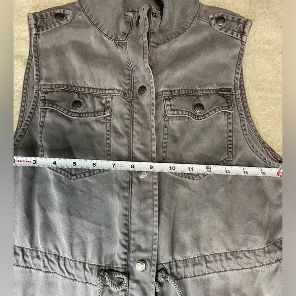 Sale ☀️ Max Jeans Gray Utility Cargo Vest Moto Boho XS - Picture 2 of 9